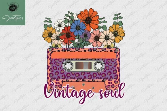Download Vintage Soul Flower Retro Cassette PNG - Premium Resources