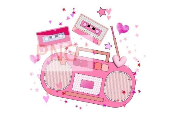 Download Retro Radio Cassette Png Pink Vintage - Premium Resources